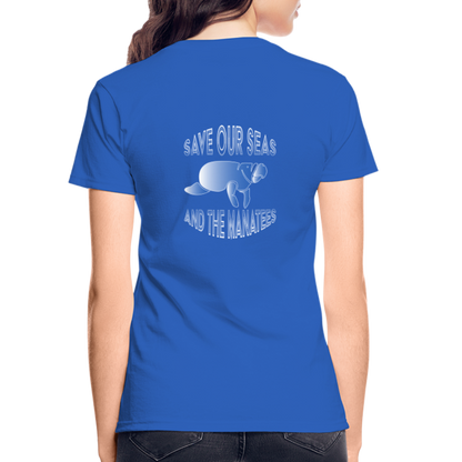 Save Seas & Manatees T-Shirt | Womens - royal blue