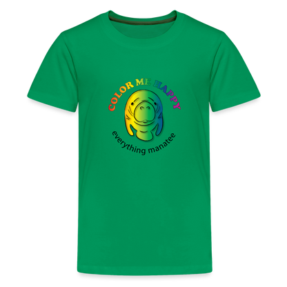 Color Me Happy Manatee T-Shirt | Youth - kelly green