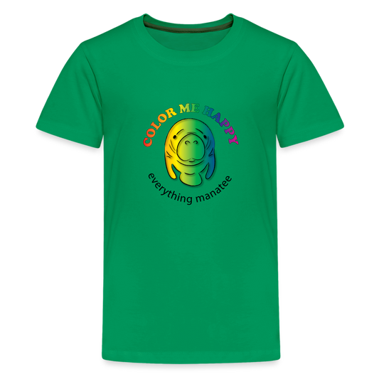 Color Me Happy Manatee T-Shirt | Youth - kelly green