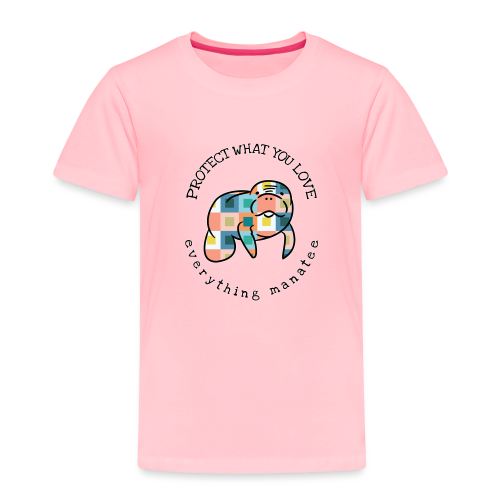 Block Pattern Manatee T-Shirt | Toddler - pink