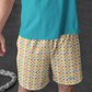 Grid Pattern Men's Athletic Long Shorts