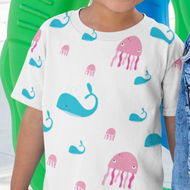 Jellyfish & Whale Print T-Shirt | Toddler